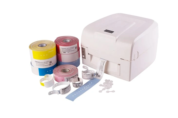 Kev cai Waterproof Direct Thermal Printing Cov me nyuam ntawv Wristband Tsev Kho Mob Wristbands Kho Mob Id Bracelet Tus Neeg Mob Nkag Band